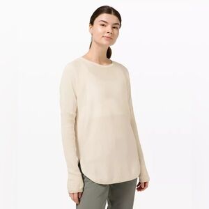Lululemon Take It All In Women's Cream Long Sleeve Knit Top Size 4